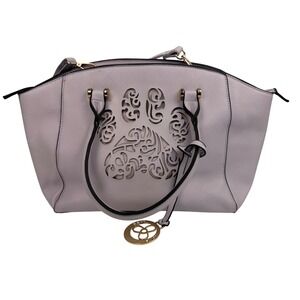 The Animal Rescue Site Satchel Handbag Purse Bag Lavender Dog Paw Crossbody READ